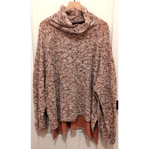 Free People Trapeze Oversized Mock Turtleneck Sweater Women's XS/S Variegated